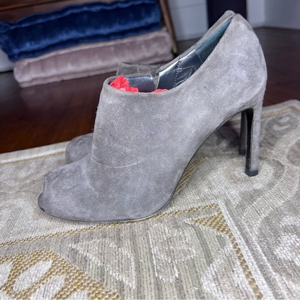 Stuart Weitzman Suede Peep Toe Pumps - Picture 3 of 10